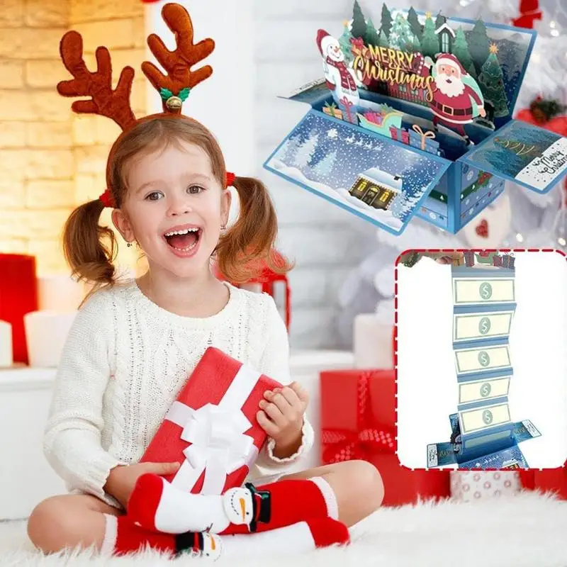 

Christmas Funny Money Box Money Box Funny Merry Christmas Pull Cash Box Money Holders Foldable Pop Up Christmas Supplies For
