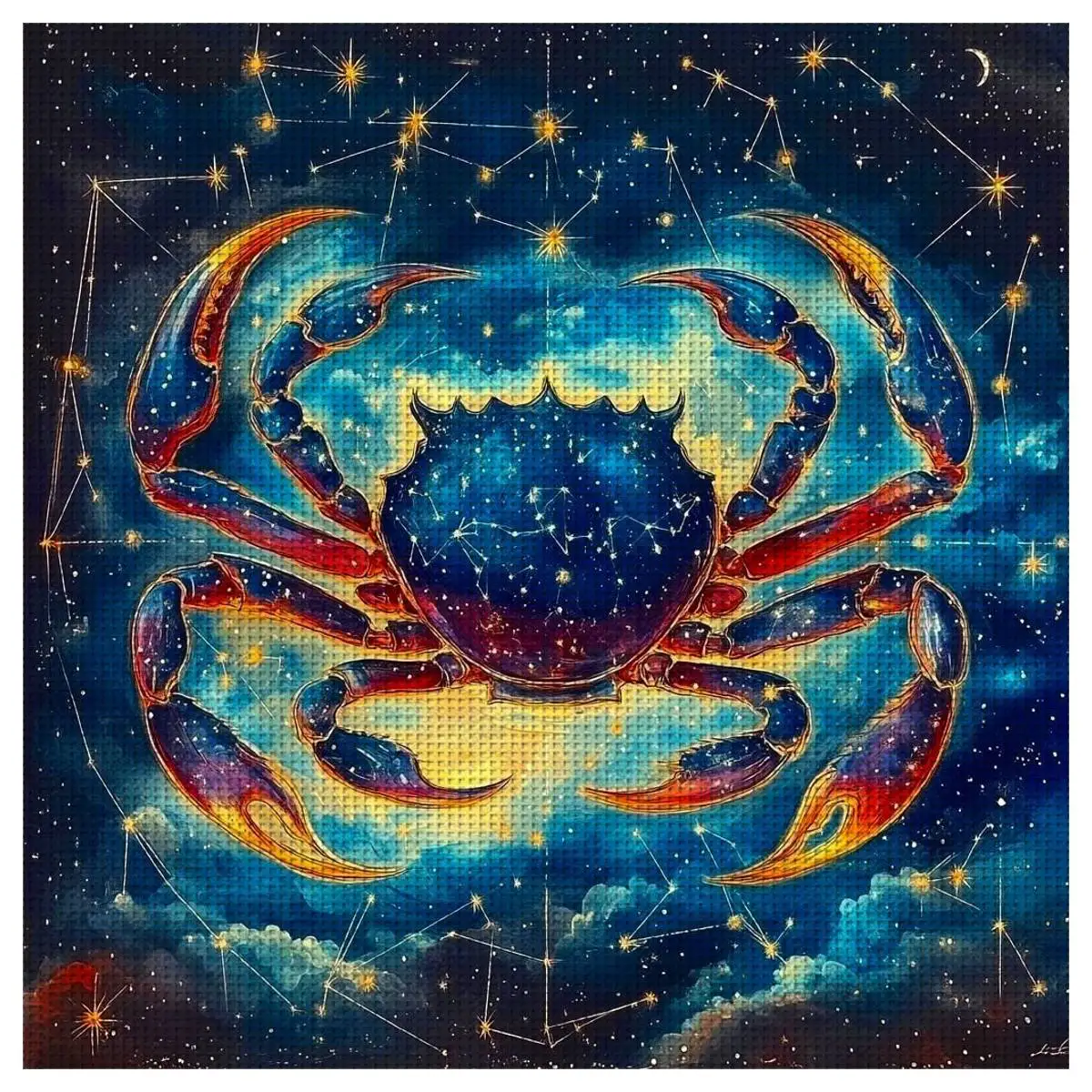 1pc 40X40CM/15.74inch Cancer Stamped Cross Stitch Kit DIY Kit 11/14/16CT DIY Embroidered Set DIY Cross-Stitch Set Joy Sunday