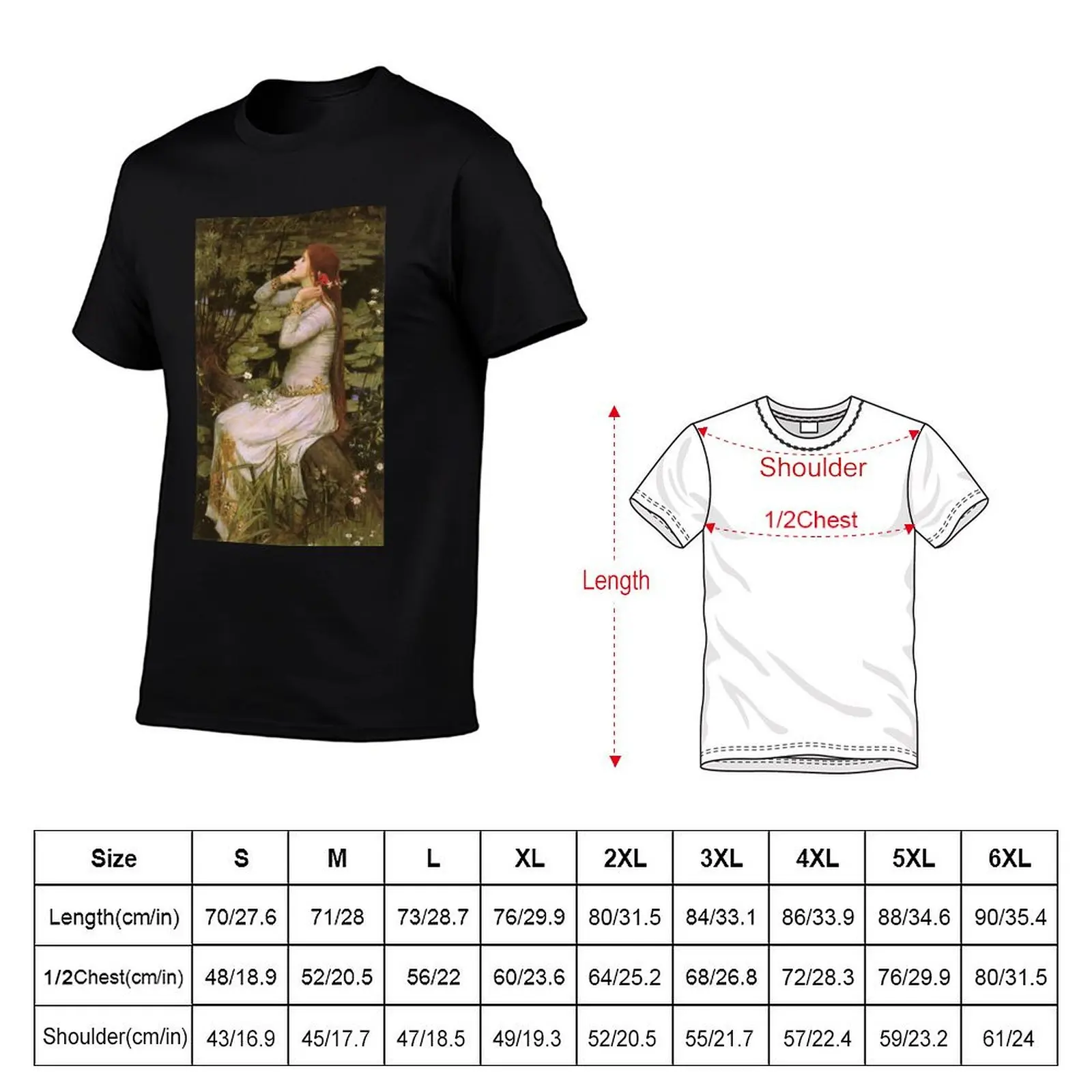Ophelia - John William Waterhouse T-Shirt man t shirt cotton t shirt man cotton T-shirt
