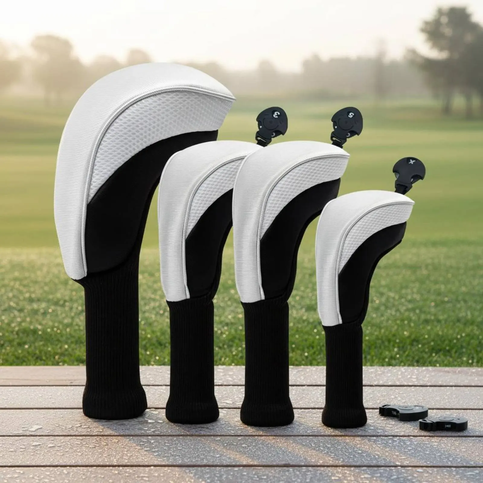 4 Pieces Golf Wood Cover Shielding Approach Wood Headcover Golf Driver Cover Snug Fit Sports Accessory Classic Look for Golfers