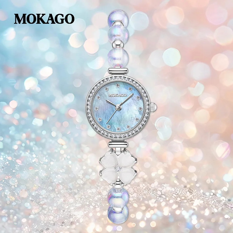 

MOKAGO M8193 new elegant women's bracelet watch pearl mother of pearl dial 3ATM waterproof, compact, lightweight and fashionable