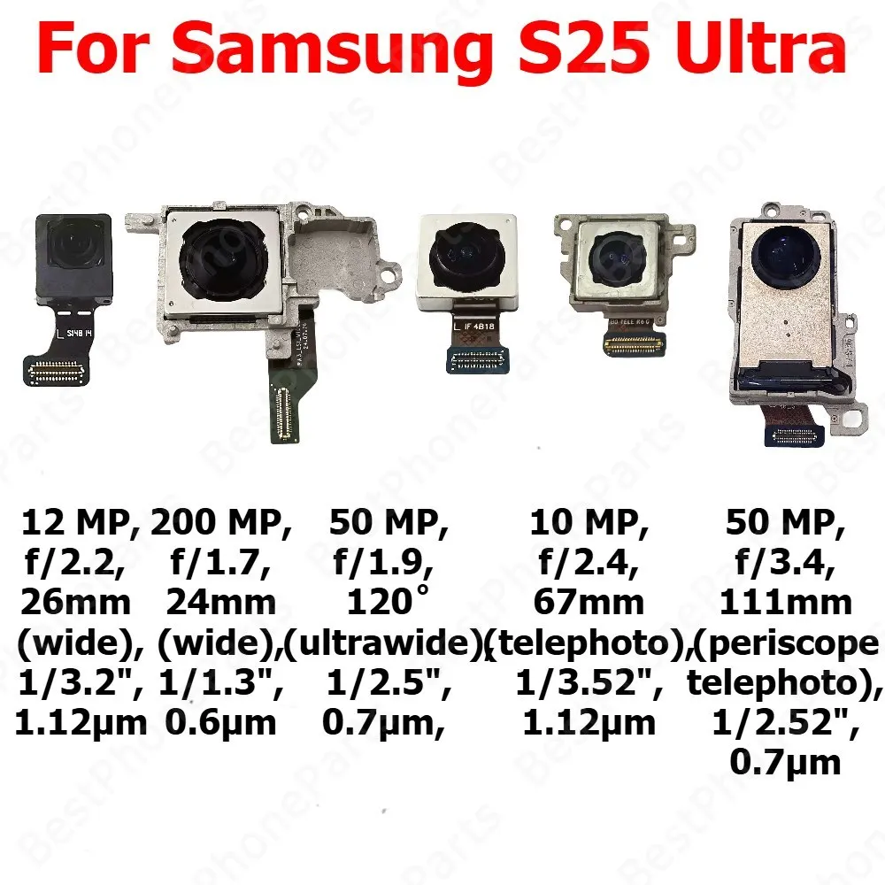 Rear Front Camera For Samsung S25 Ultra Backside Facing Frontal Selfie Back Camera Module Mobile Phone Replacement Parts