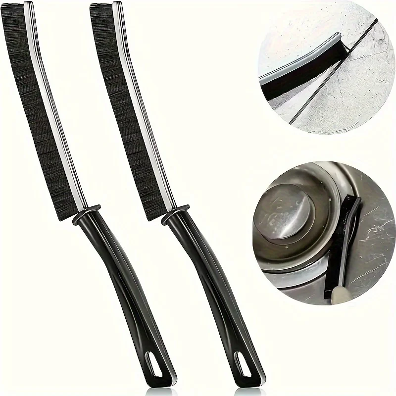 4 قطع فرشاة تنظيف شقوق فرشاة تنظيف منزلية رفيعة للمساحات الضيقة فرشاة ذات شعيرات صلبة فرشاة زوايا ميتة #1