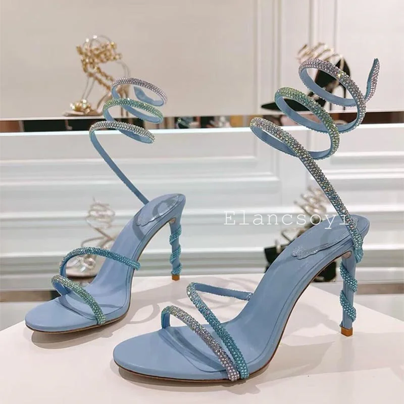 Summer Women's Gladiator Elastic Band Fashion Sandals Genuine Leather Open Toe Solid Color Sandalias Sexy Party Dress Shoes