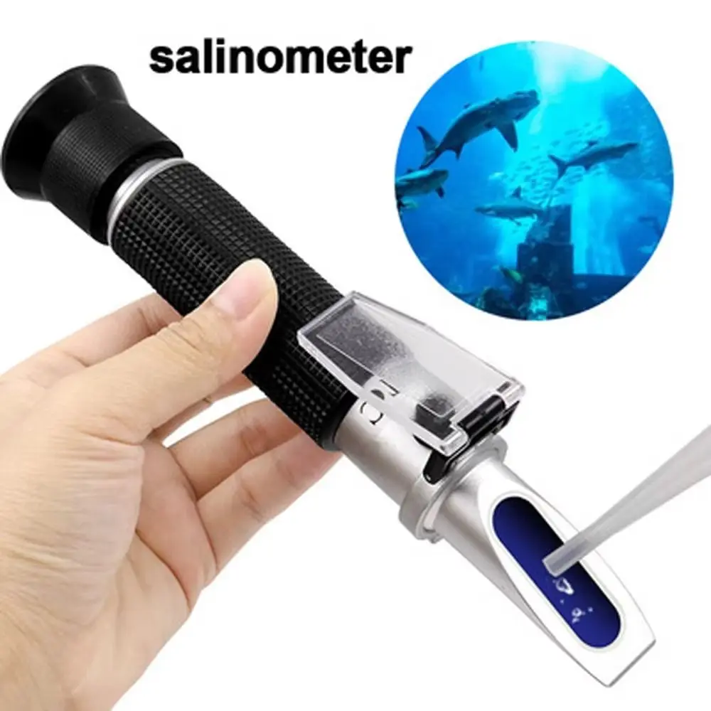 Prism Refraction Salinity Refractometer 0~100‰ Handheld Sea Salinity Meter 1.000-1.070 High Precision Salt Concentration Tester