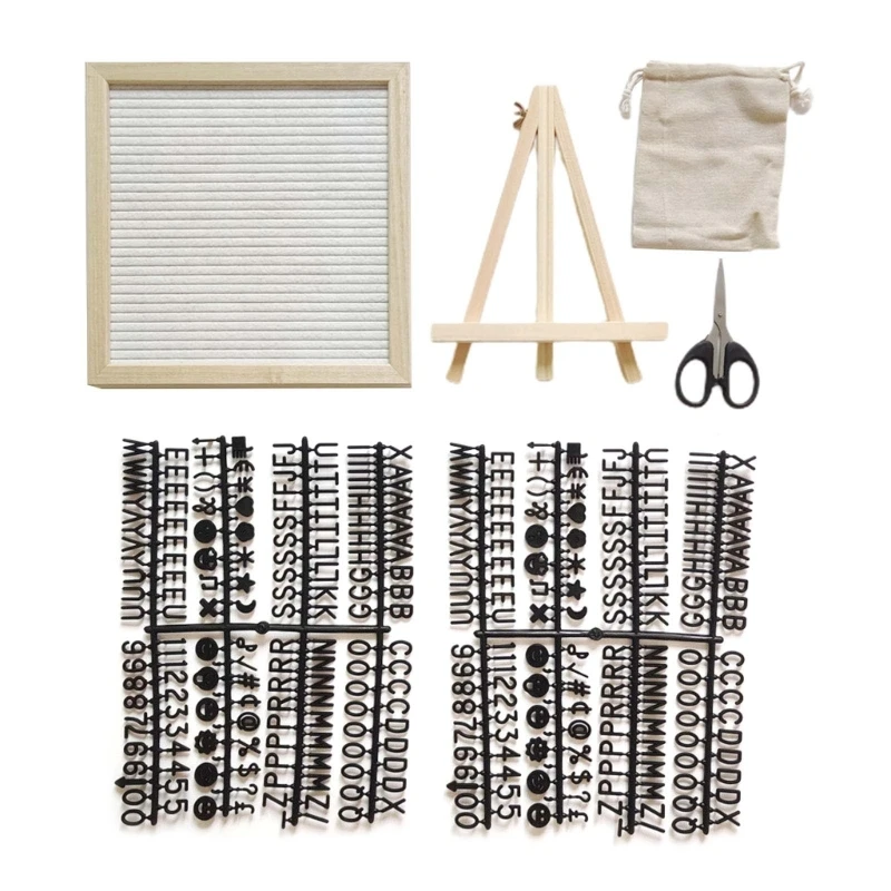 Felt Letter Board 9.8x9.8Inch with Pre-cut Letters Numbers Stand for Wedding