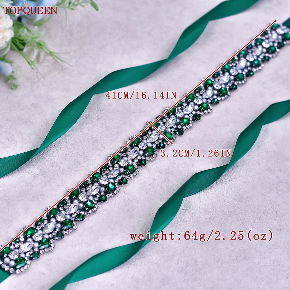 TOPCLS EEN Ceinture Strass Verte, Ceinture Patients De Luxe, Accessoires De Mariage, Robe De Bal De ix, Décoration De Taille, S466-KL Cadeau De Demoiselle D'ints