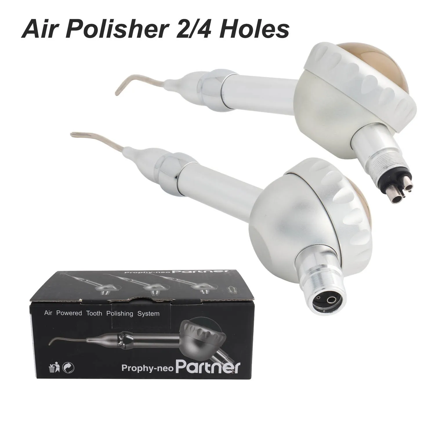 Dental Air Polisher Teeth Polishing Air Prophy Borden 2Holes B2 Midwest 4 Hole M4 Polishing Tip Silver