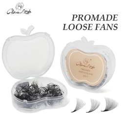 GLAMLASH Loose 10D12D14D16D20D30D40D Pointy Base Lash Single Length Middle Stem Premade Volume Fans Eyelash Extensions Makeup