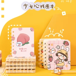 1pc Creative Cute Cartoon A7 Notebook Kawaii Mini Coil Book Student Stationery Back To School Supplies Diary Office Accessories