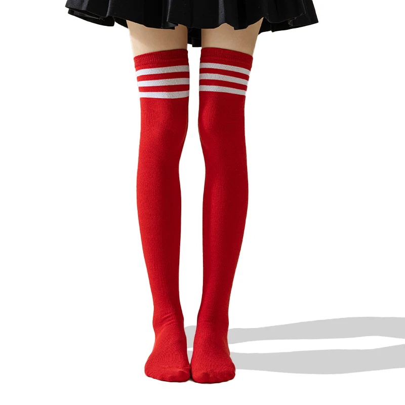 New 2026 Women Stripes High Socks Elasticity Thigh High Stockings JK Style Long Sports Socks for Girls Ladies