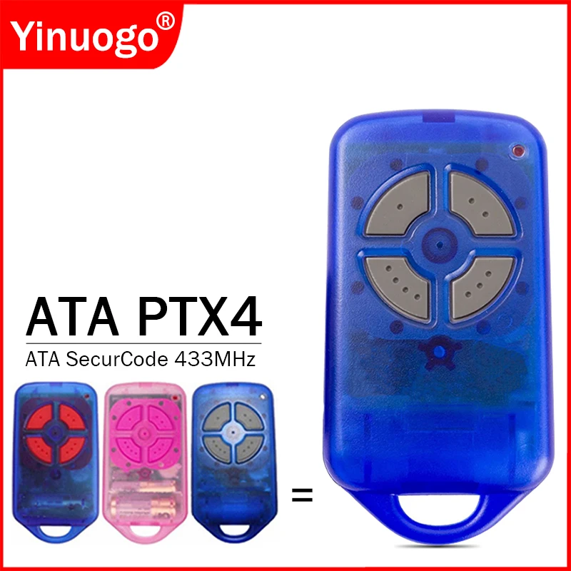 For ATA PTX4 Securacode Garage Door Remote Control 433.92MHz Rolling Code ATA PTX-4 PTX 4 Electric Gate Control Opener Command