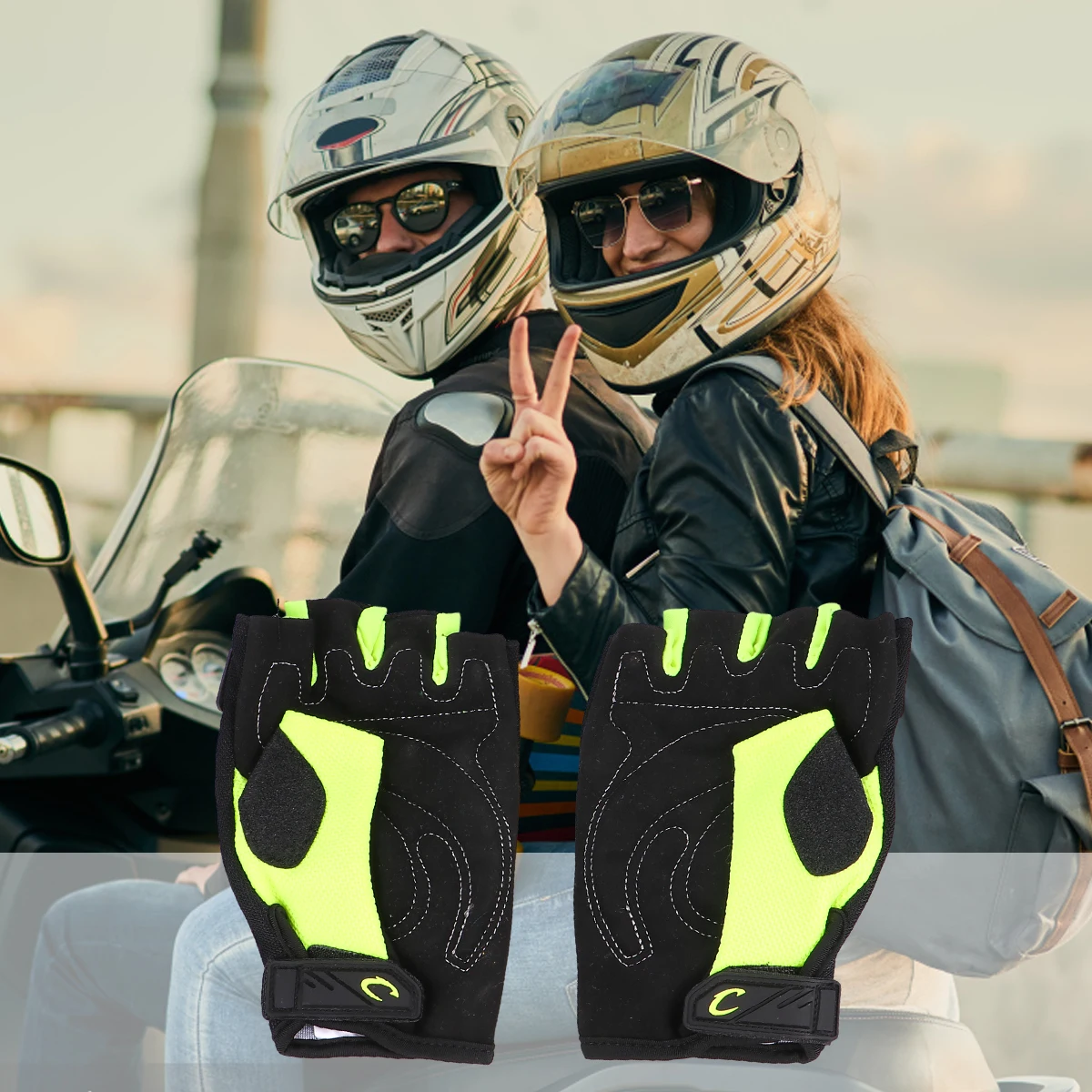 

Cycling Breathable Comfortable Half Finger Riding Biking Gloves for Outdoor Activities Lightweight Soft Material Suitable Summer