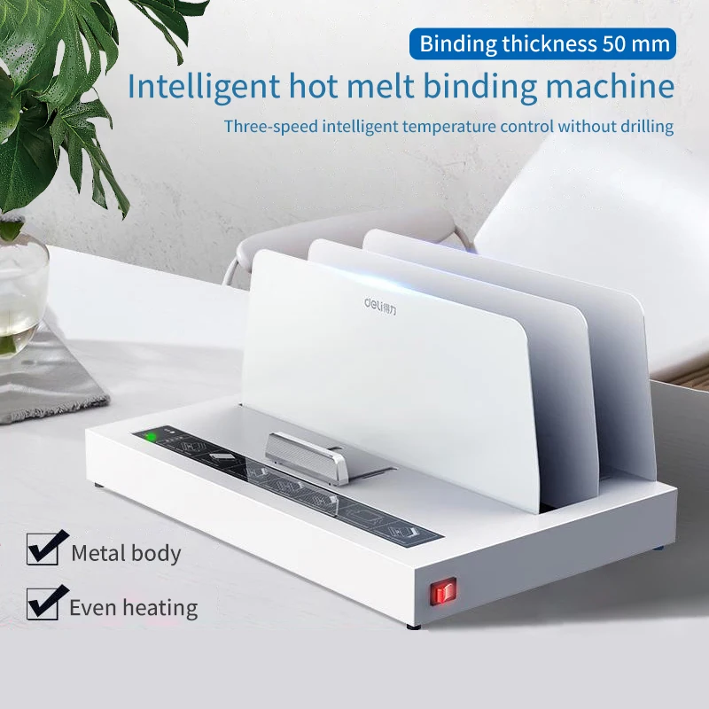 Fully Automatic 40mm Hot Melt Binding Machine for Tender Documents Wireless and Manual Power for Contract Envelope Binding