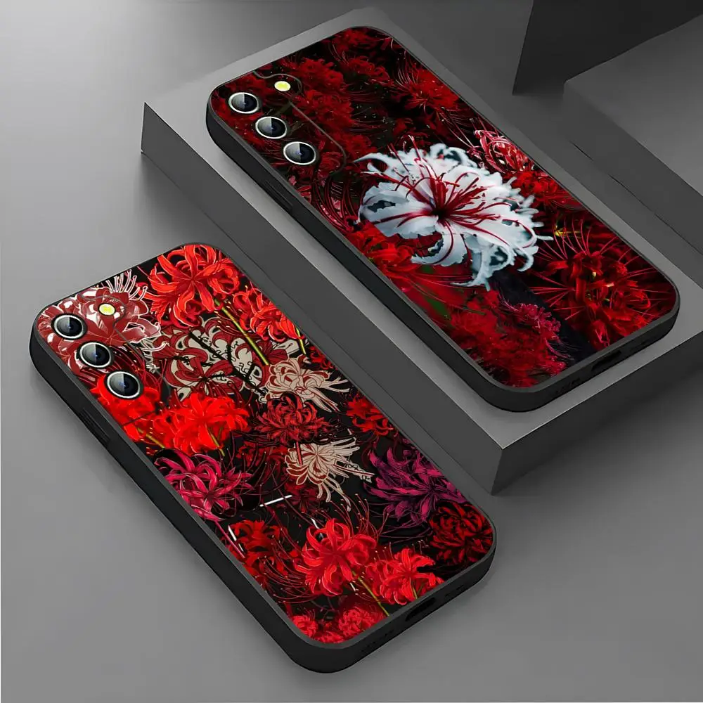 Red Spider Lily Flower Of Hell Phone Case For Samsung S26 S25 Ultra S24 S22 S23 S20 Fe S21 Plus A54 A34 A16 A53 Back Cover
