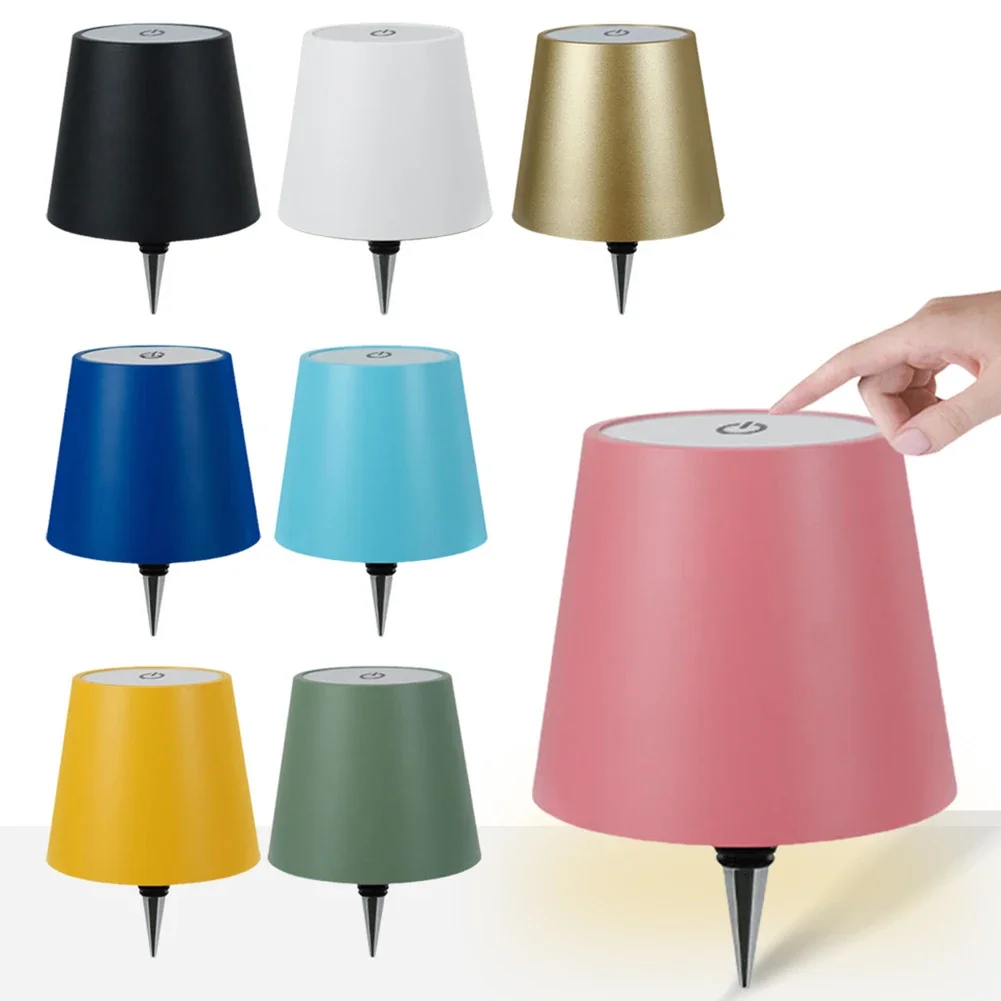 แท่นวางขวดไวน์หลอดไฟ LED แบบไร้สายแจกันแบบชาร์จไฟได้ใช้ baterai lampu LED บาร์รับประทานอาหารที่วางเห็ดตกแต่ง