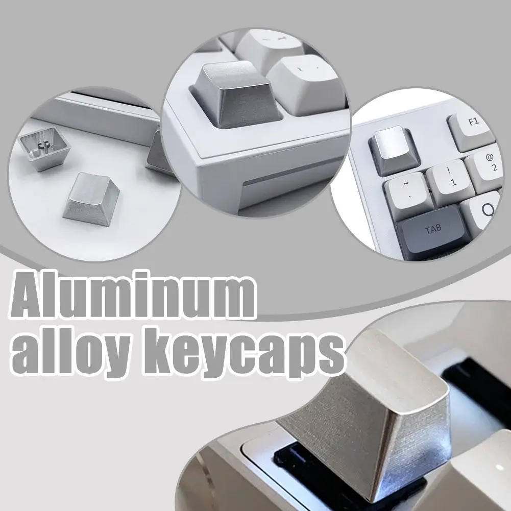 1 قطعة سبائك الألومنيوم شفافة Keycap المواد لوحة المفاتيح الميكانيكية المعدنية مخصصة خفيفة الوزن غير يتلاشى محفورة رمح الجسم