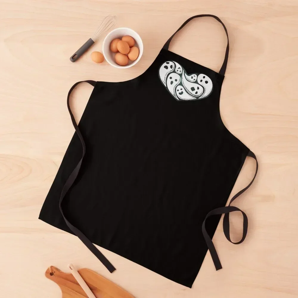 

Ghostly Heart Apron Hairdressing Hairdresser Accessories household woman Dress For Women Kitchen Apron