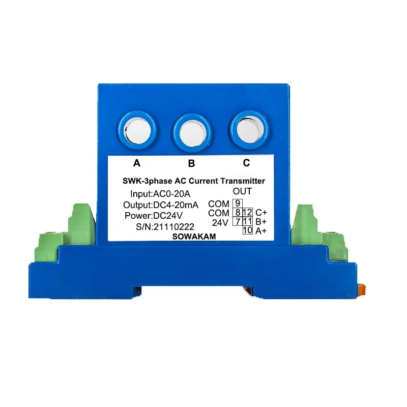 Three Phase Split Core Hall ZA-3A Current Sensor AC Input 0-10V 4-20mA Output Analog Signal Converter Current Transmitter