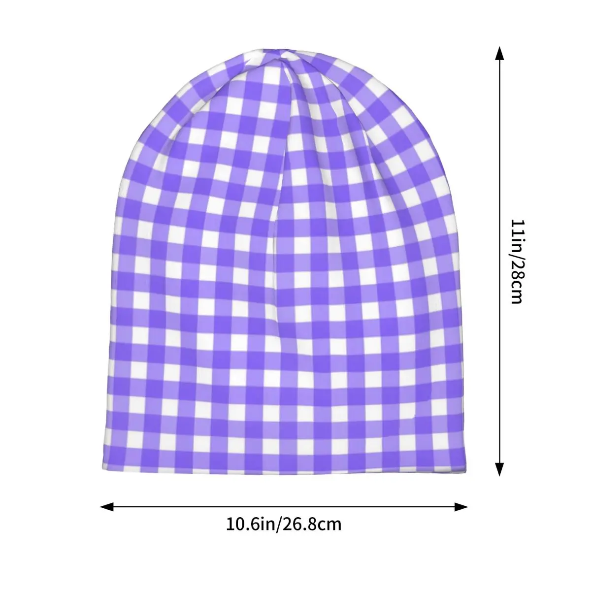 Blue And White Gingham Beanie Hats Checkerboard Casual Caps Men Women Outdoor Sport Knitted Hat Spring Custom Warm Beanie Hats