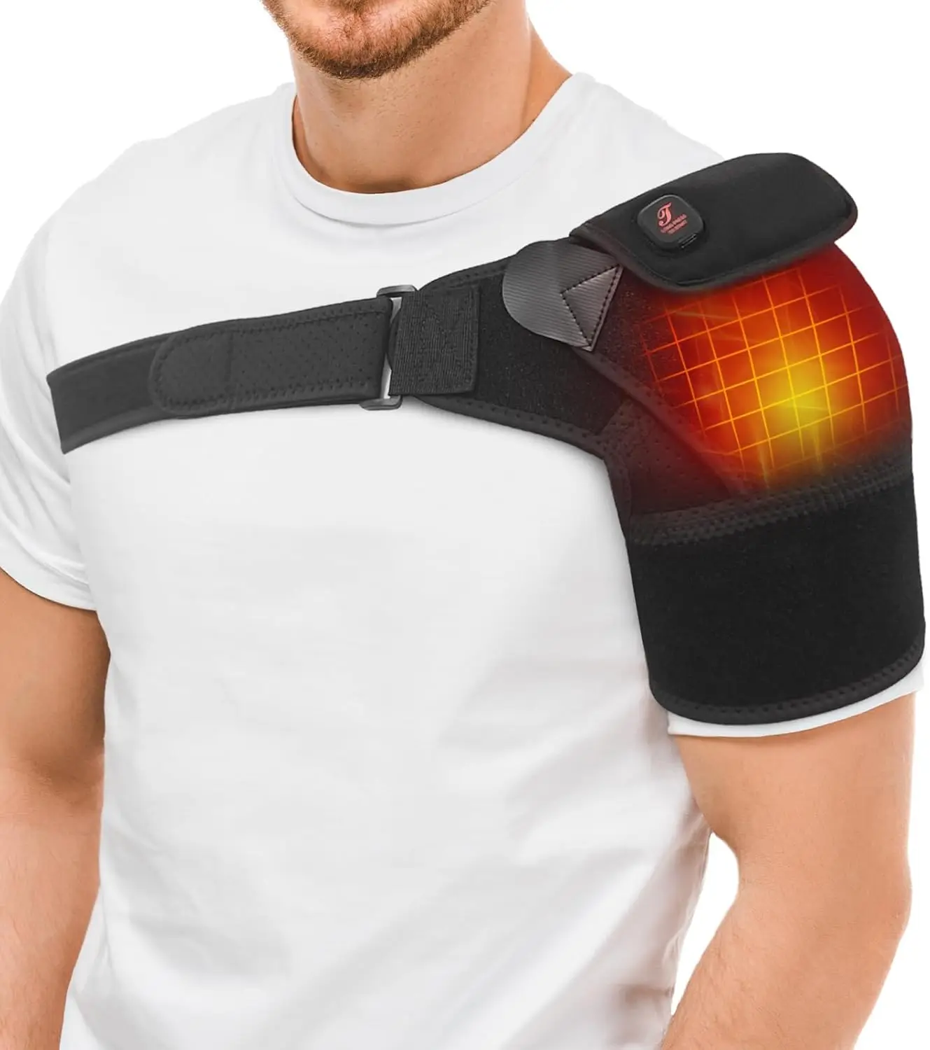 

Cordless Heating Pad for Shoulder Pain Relief, 3 Heat Levels, Rechargeable Battery, Adjustable Wrap for Men and Women
