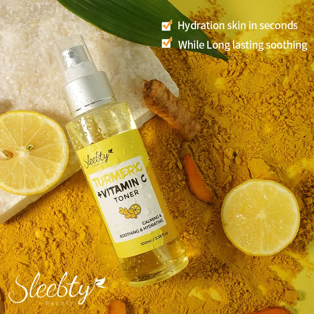 

Sleebty Turmeric Vitamin C Toner Whitening Facial Toner Brightening Moisturizing Tumeric Face Mist Spray Shrink Pores Skin Care