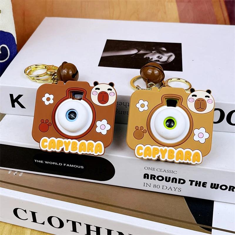 1Pcs Fun Capybara Projection Camera Keychain Cute Cute Little Puffer Fish Camera Toy Bag Charm Men and Women Small Gift Pendant