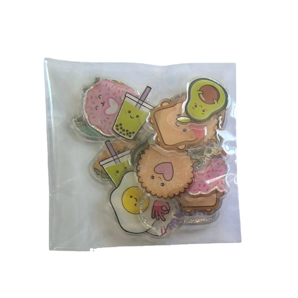 45 Pcs Adorable Epoxy Stickers - Hippie Peace & Food & Floral 3D Embellishments for DIY Crafts & Scrapbooks Anime Worlds Store