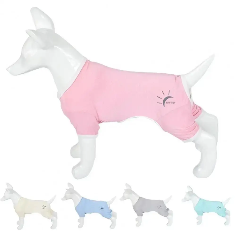 Ropa elástica de protección UV para mascotas, chaleco elegante de cuatro patas de Color sólido para cachorros, fácil de usar tira reflectante, ropa de Camping para perros