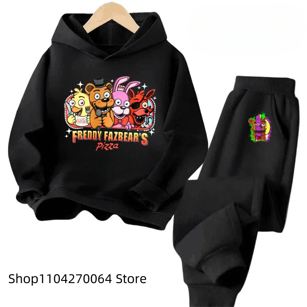 New Fashion Clothing Kid Five Night At Freddy Fnaf Hoodie Set Children Cartoon Printed  Hoodie for Boys Girls Tops Clothes