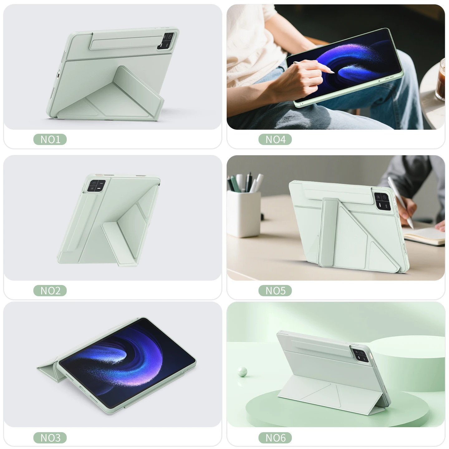 3+Y Fold Leather Stand Case For Xiaomi MI Pad 8 7 6 5 Pro for Redmi K Pad 2 9.7 8.8 SE 8.7 inch Tablet Case Soft Silicone Cover view 6