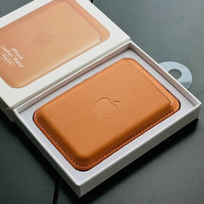 Funda Original de cuero Apple Magsafe con tarjetero magnético para iPhone 17 14 12 11 13 15 16 Pro Max, accesorios de cubierta