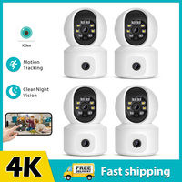 2PCS 4PCS Suite WiFi Camera Dual Screen 4K 8MP HD Home Secuirty PTZ Camera Baby Monitor Auto Tracking Video Surveillance iCsee