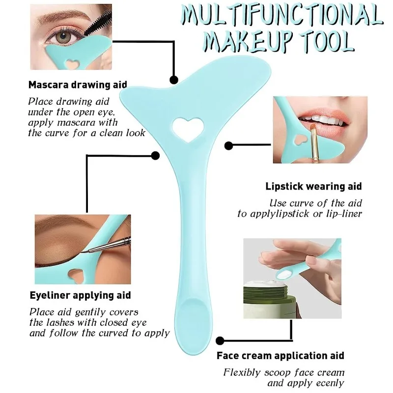4Pcs Reusable Silicone Eyeliner Stencils-Mascara Shield Guard,Eyelash Eyeshadow Applicators Aid Multifunctional Eye Makeup Tool