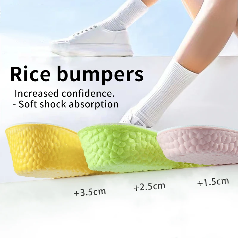 1.5-3.5cm Invisible Height Increase Insoles Memory Foam Shoes Sole Pad Breathable Comfortable for Men Women Feet Care Insoles