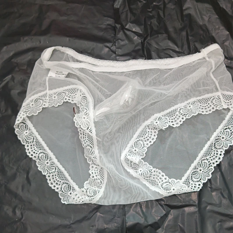 سراويل داخلية شفافة بالكامل للرجال والنساء، حواف من الدانتيل، ملحقات داخلية مثيرة للزوجين البالغين