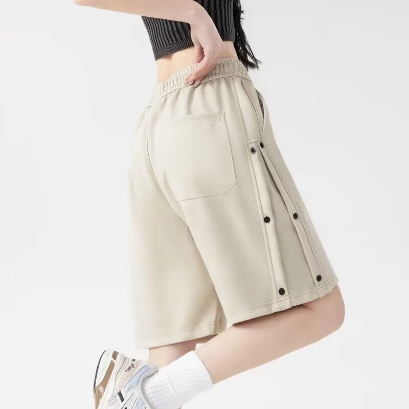 Couple Matching Five-Point Pants for Men Women Summer Thin Slim Fit American Style Casual Pants