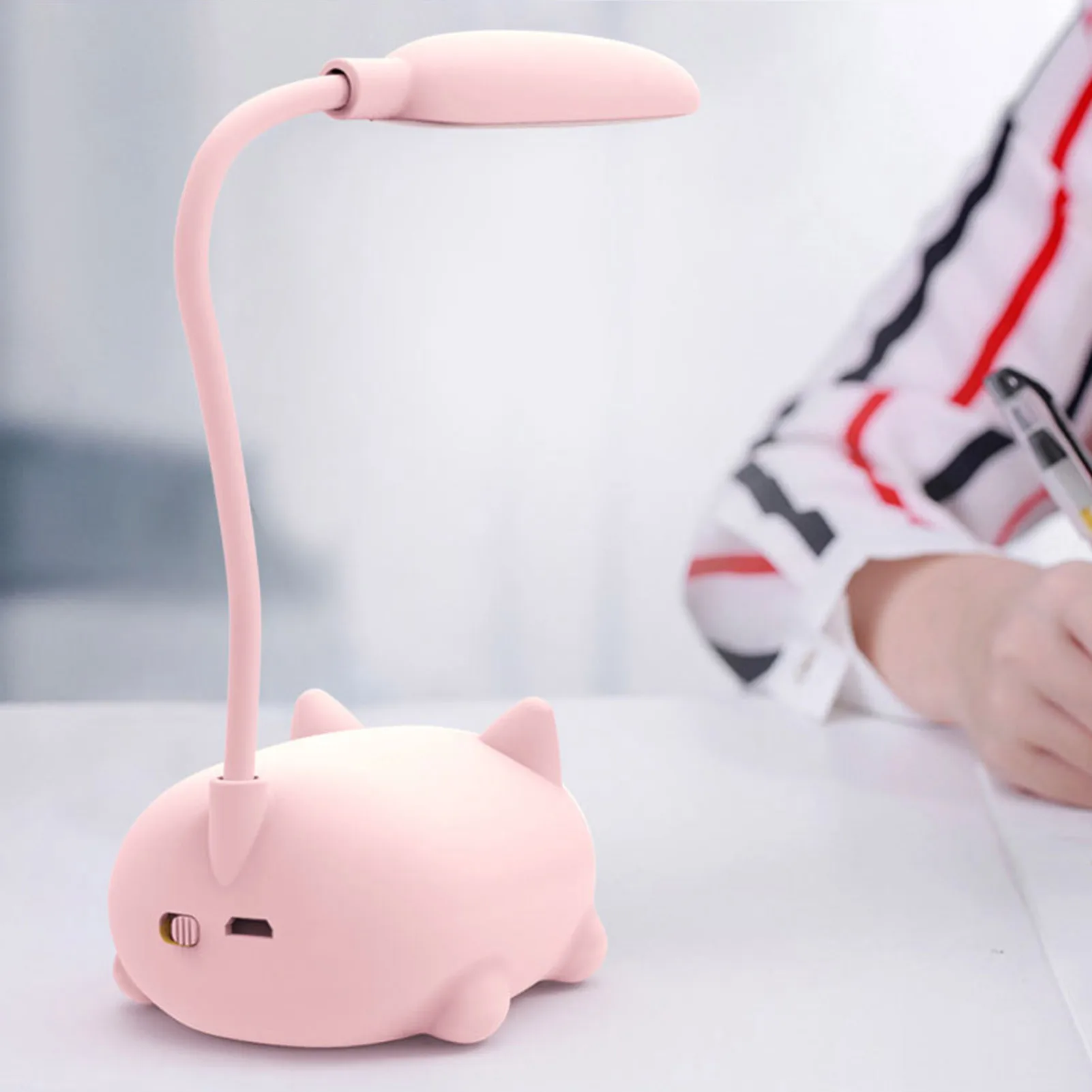 Hot Cartoon Cute Pet Animal Pet Usb Recharge Battery Led Table Night Light Child Eye Protection Warm White Desk Lamp Night Light