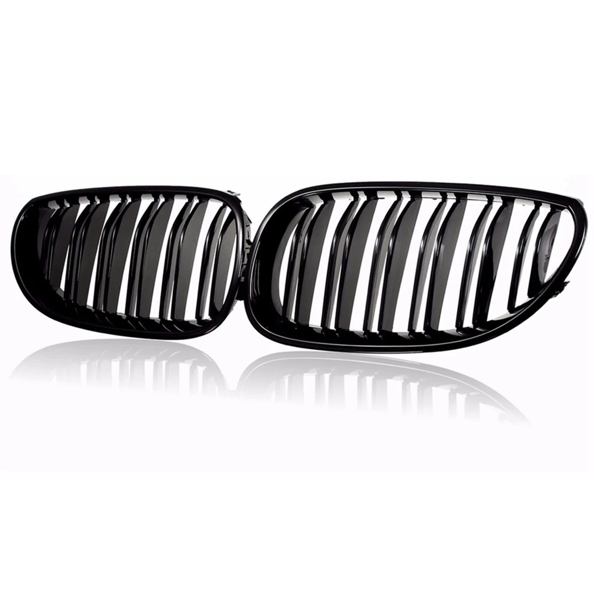 Pair Gloss Black Car Front Sport Grill Kidney Grilles Stylin For BMW 5 Series M5 E60 E61 2003 2004 2005 2006 2007 2008 2009 2010