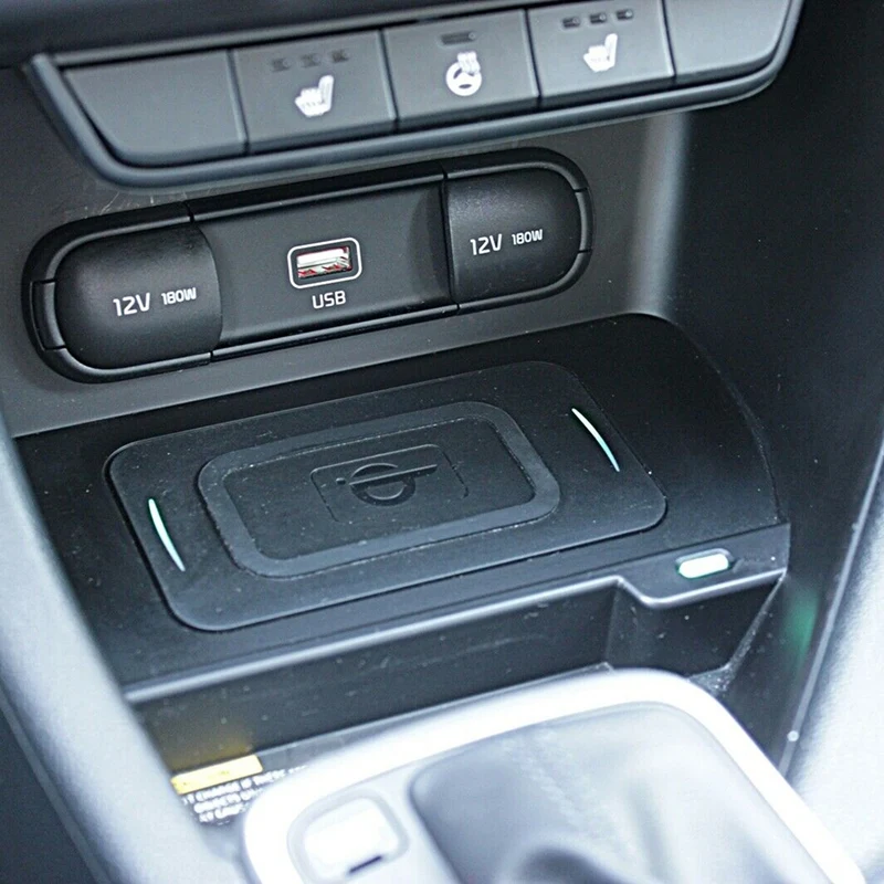 Car Wireless Charger Phone Charging Pad Module Fast Charging Case Plate Console Storage Box For KIA Sportage 2018