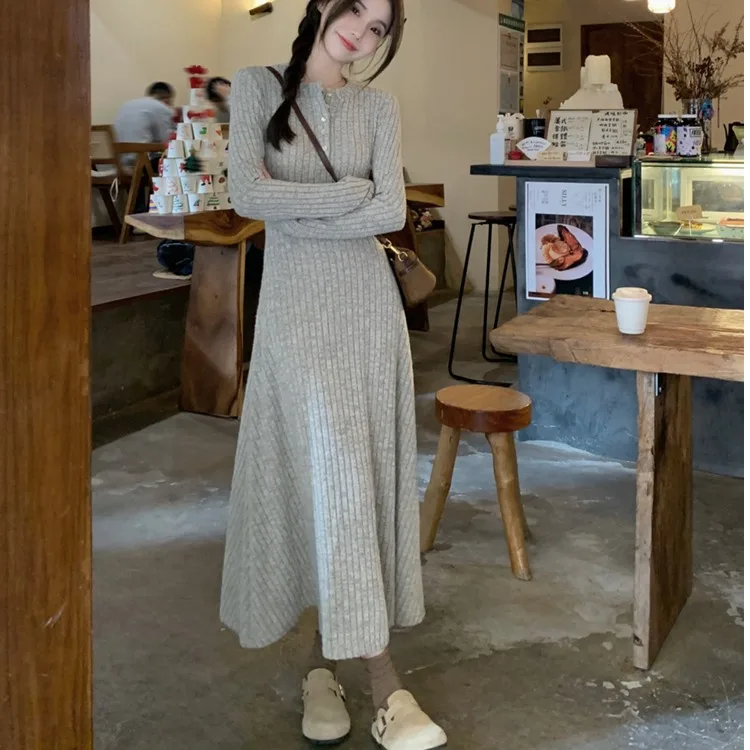 Emagrecimento linha a malha dr feminino chique outono inverno longo sve simples sle versão coreana ci comute amigável dr