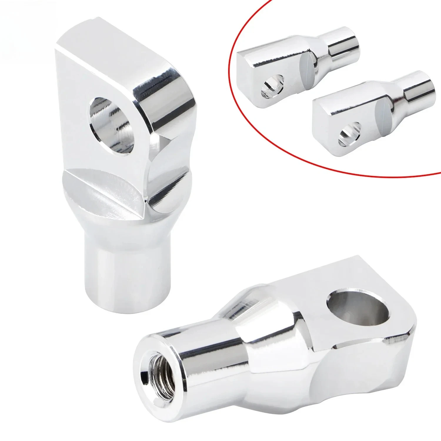 2X Motorcycle For Harley Chrome Plated Aluminum Footrests Foot Pegs Male Mount Adapter Softail Deluxe FLSTN Electra Street Glide