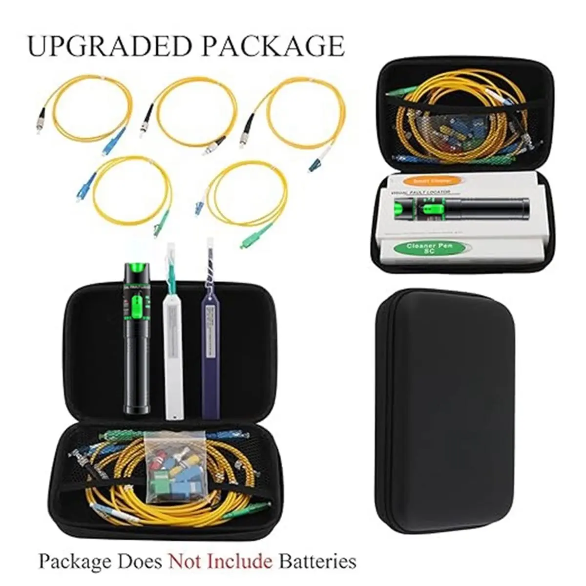 Fiber Optic Test Kit 30KM Fiber Optic Green Light Pen 1.25mm 2.5mm Flange Jumper Source Cleaning Tool