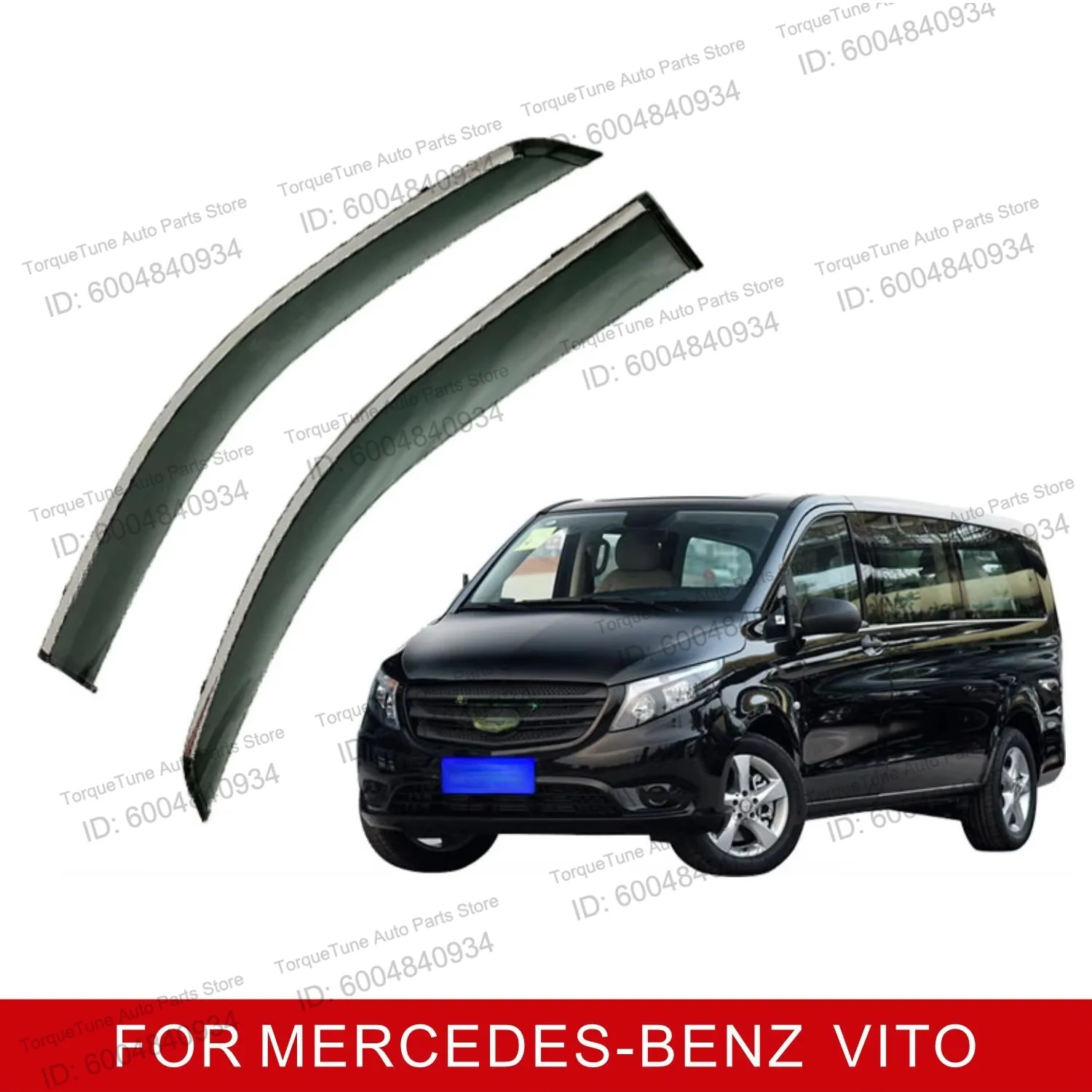 Premium Injection PC Stainless Steel Window Visor For MERCEDES-BENZ VITO 2017 VIANO SPRINTER Wind Deflector Trim