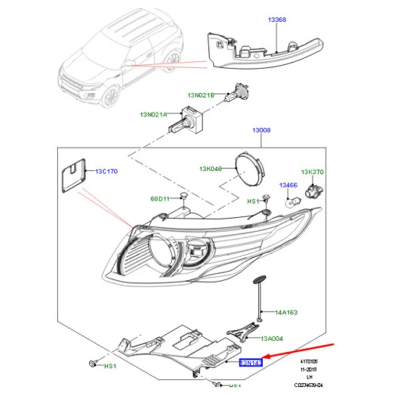 Plain 1 Pair Car Headlight Mounting Bracket LR025744 LR044484 Car Accessories For Land-Rover Range-Rover Evoque 2010-2018