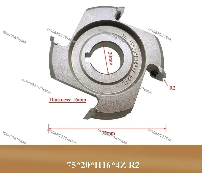

Пара (левая+правая) фрез 75*20*H16*4Z/6Z R1.5/2/3 для деревообработки, тонкой обрезки, для кромкооблицовочных станков