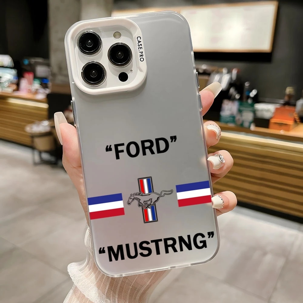 Cool Mustang Mobile Cell Phone Case Black White Cool for IPhone 16 15 14 13 12 Pro Max 11 2024 Fashion couple