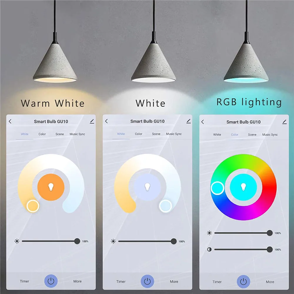 Tuya GU10 Zigbee LED Bulbs Wifi Smart LED Lamp RGB CW WW LED Light Bulb Works With Alexa Google Yandex Smartthings