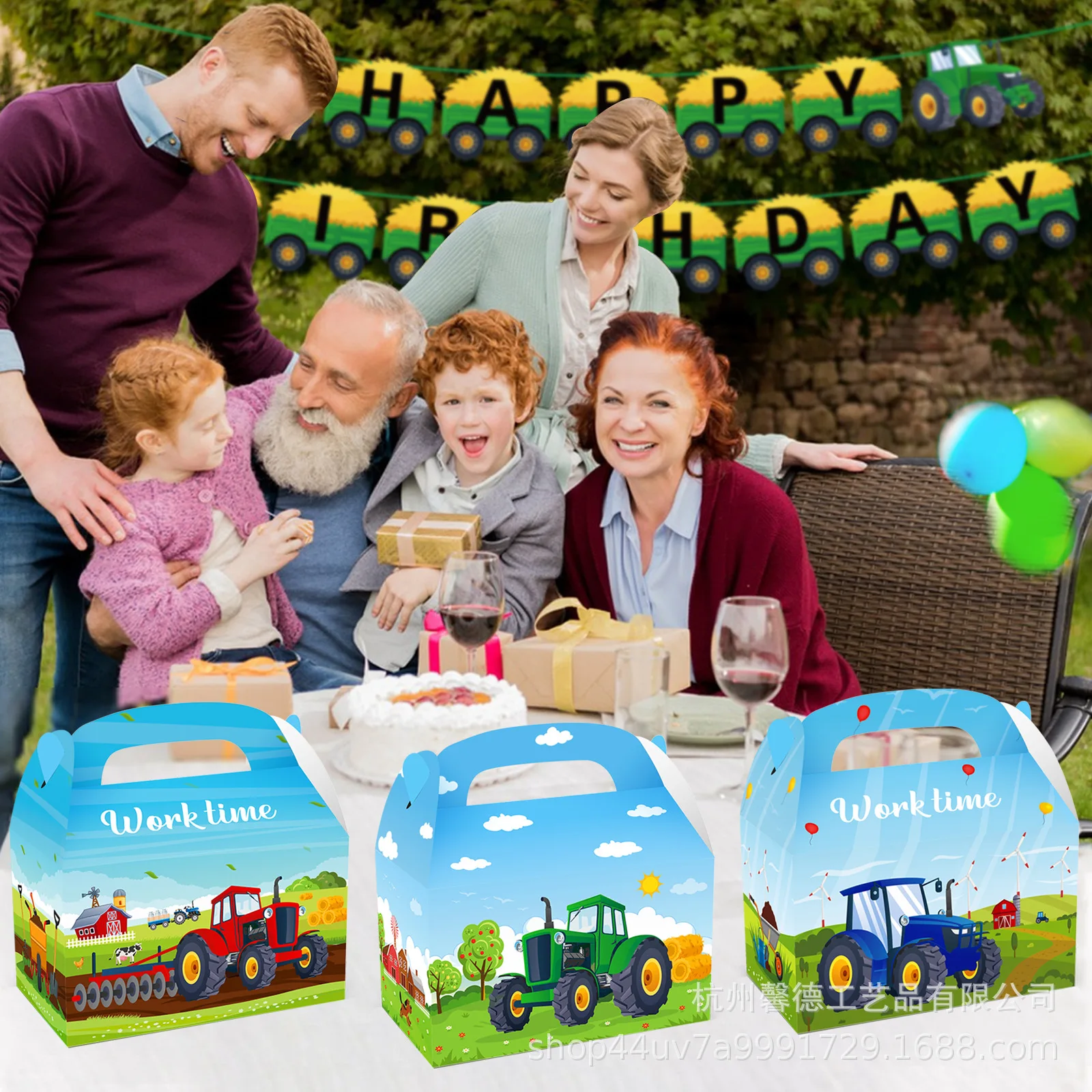 4/12Pcs Farm Tractor Candy Gifts Box Excavator Vehicle Boy Kids Birthday Baby Shower Favors Decoration Event & Party Supplies