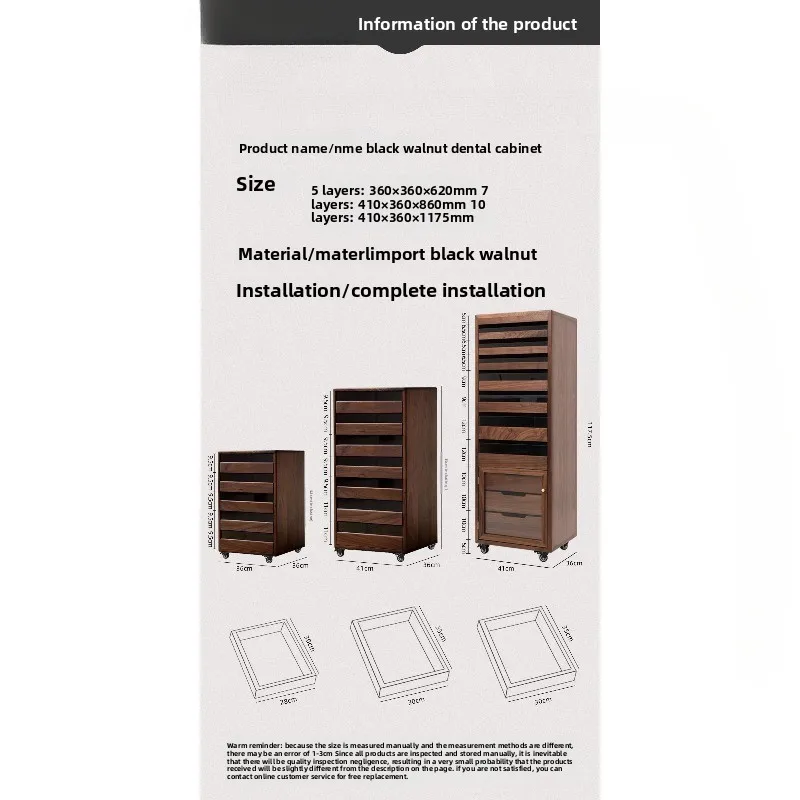 Dental cabinet Tea set cabin et Wenwan storage c abinet Floor-to-ceiling black walnut side cabi net Large capacity tea cabi net